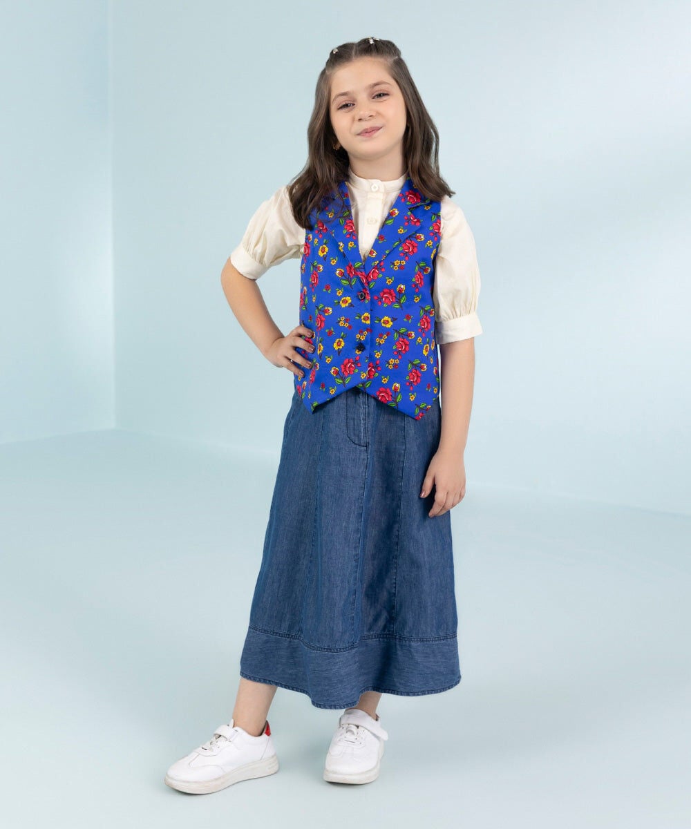 Printed Cotton Satin Waistcoat