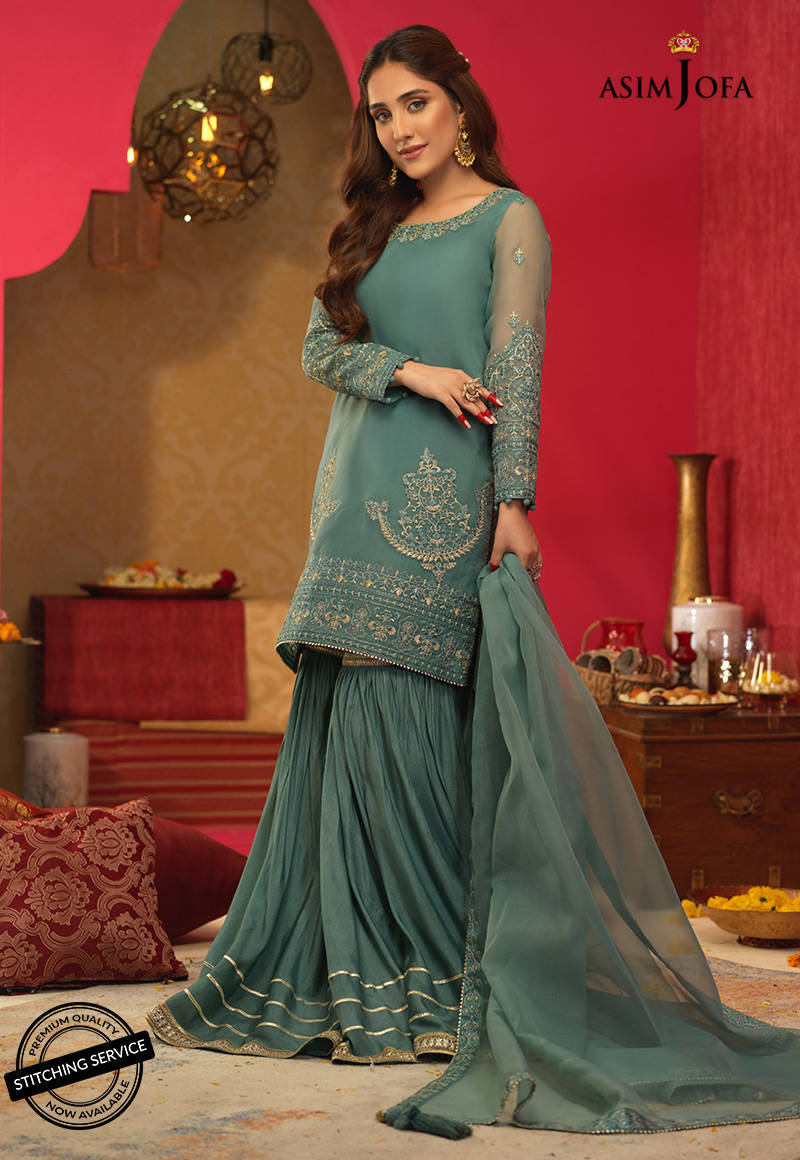 AJFC-28 EMBROIDERED ORGANZA 3 PCS