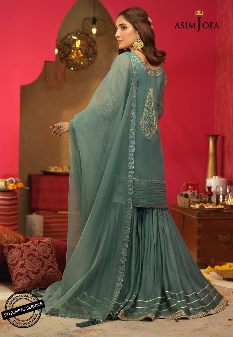 AJFC-28 EMBROIDERED ORGANZA 3 PCS