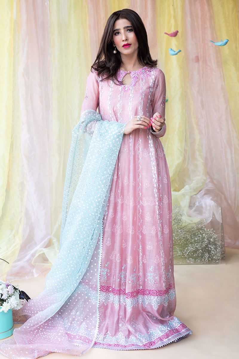 Orchid Tint Kalidaar and Dupatta With Pants