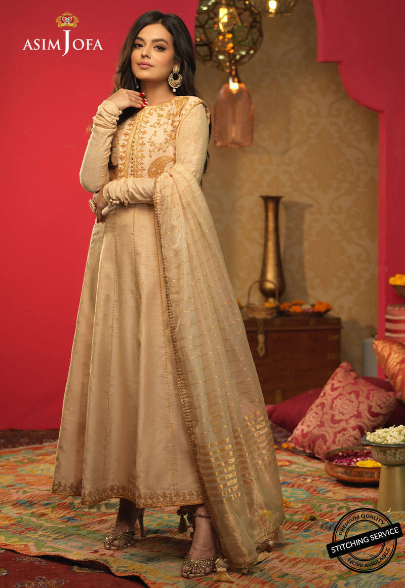 Ajfc-37 Embroidered Woven Cotton Jacquard 3 Pcs