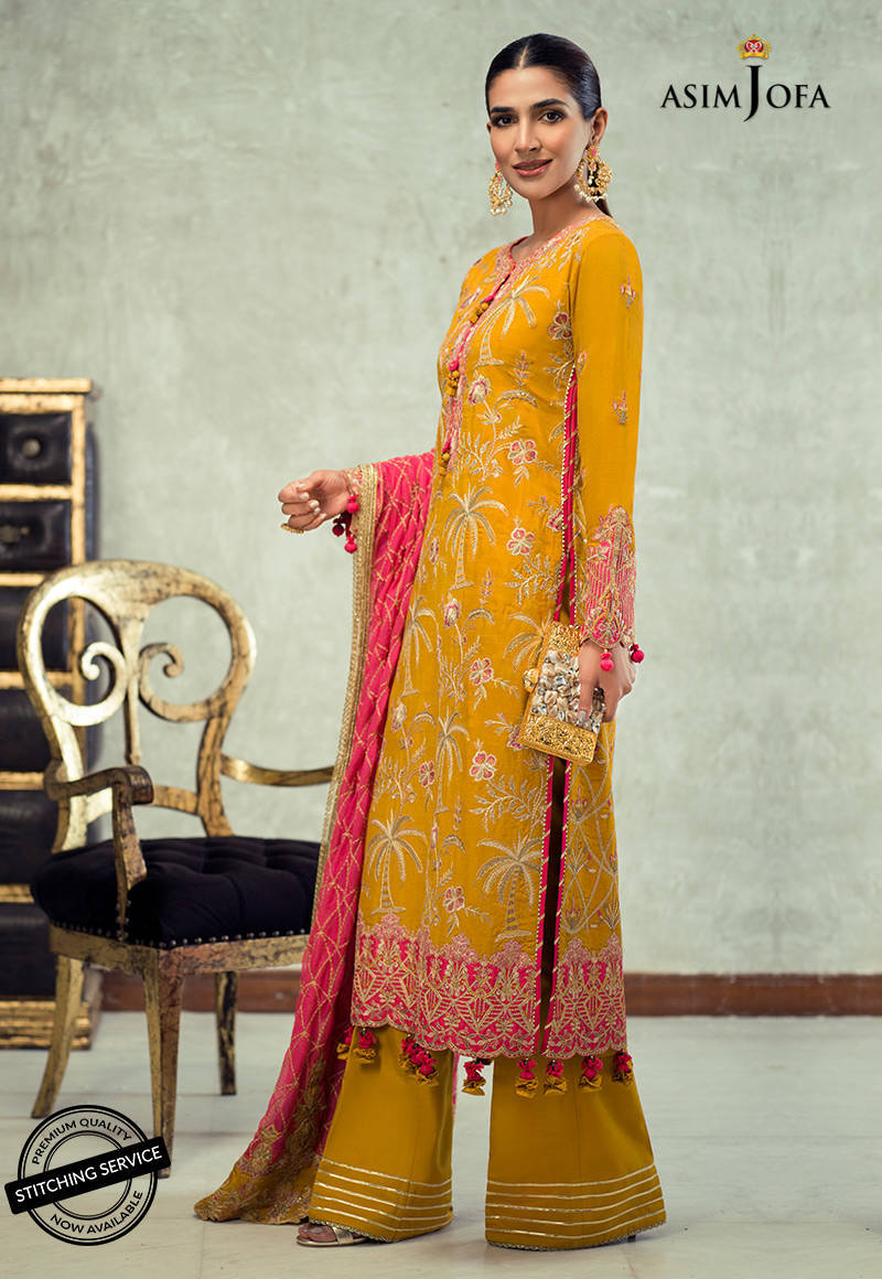 AJLED-19 EMBROIDERED STITCHED 3 PCS
