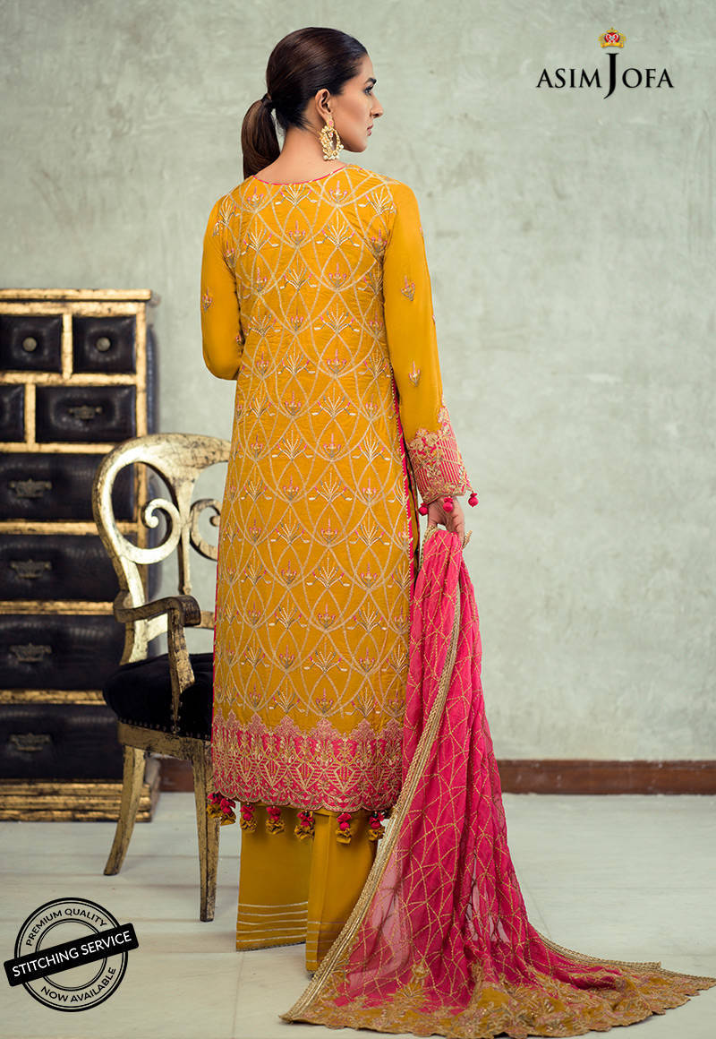 AJLED-19 EMBROIDERED STITCHED 3 PCS