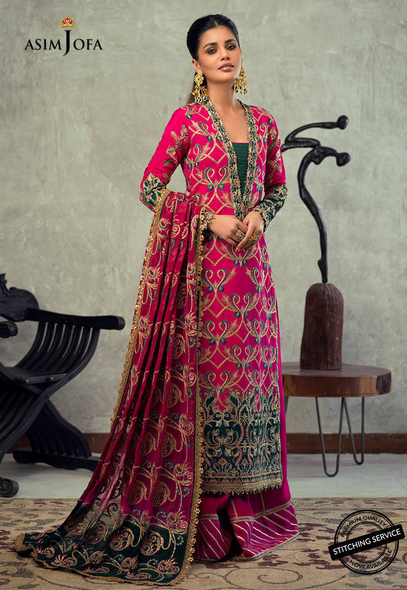 AJLED-17 EMBROIDERED STITCHED 3 PCS