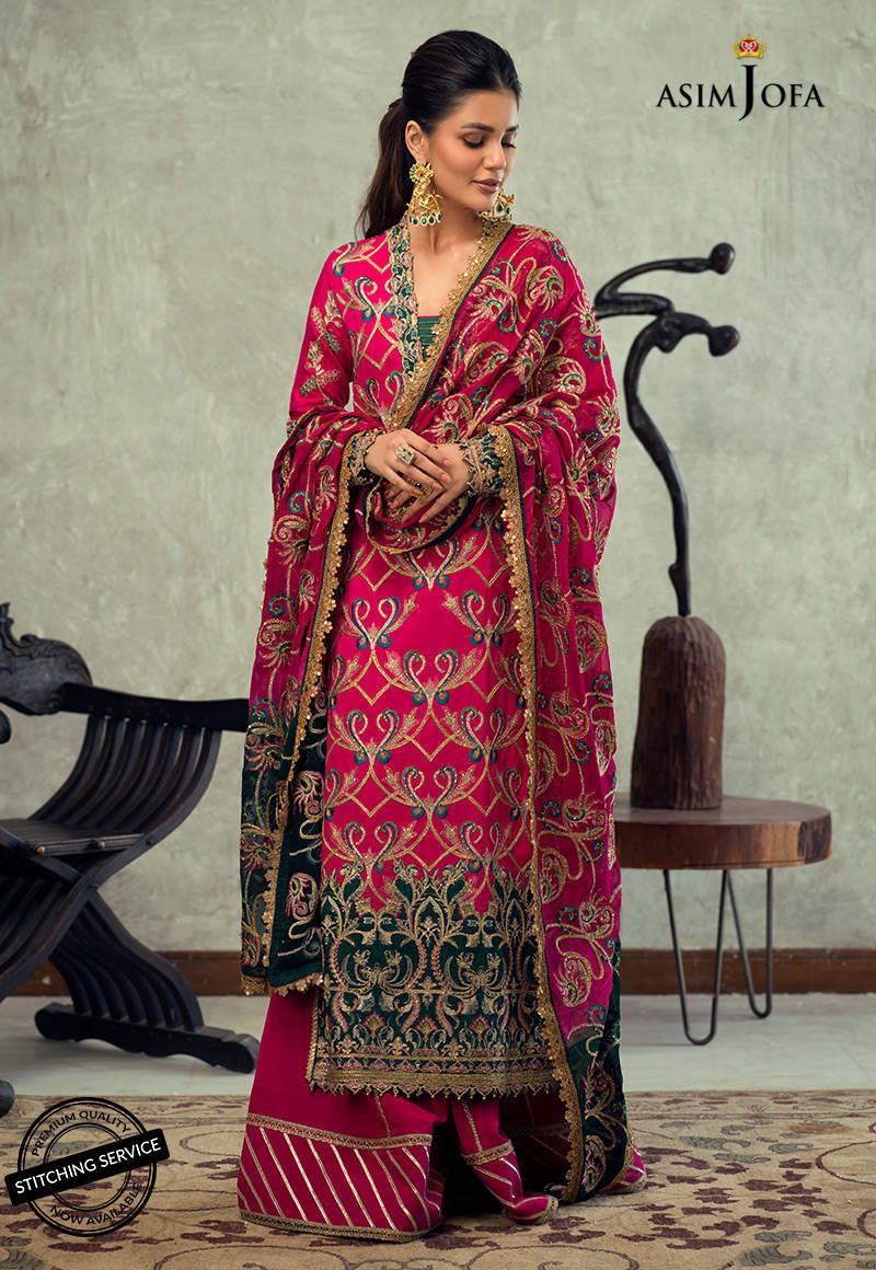 AJLED-17 EMBROIDERED STITCHED 3 PCS