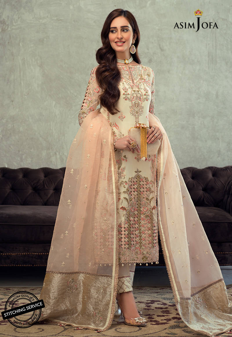 Ajled-16 Embroidered Organza Stitched 2 Pcs