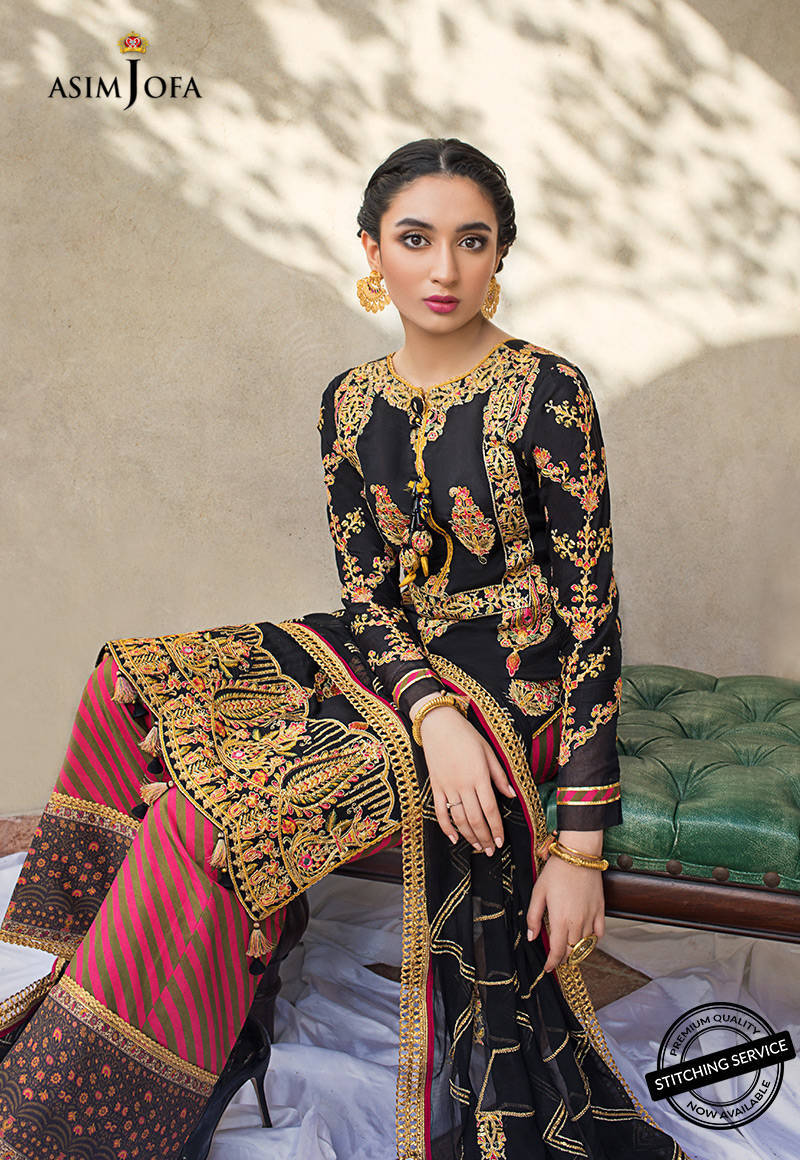 AJLED-15 EMBROIDERED STITCHED 3 PCS