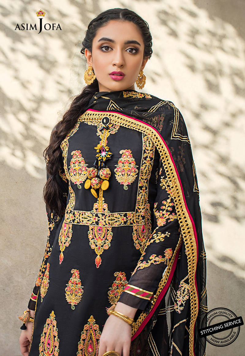 AJLED-15 EMBROIDERED STITCHED 3 PCS