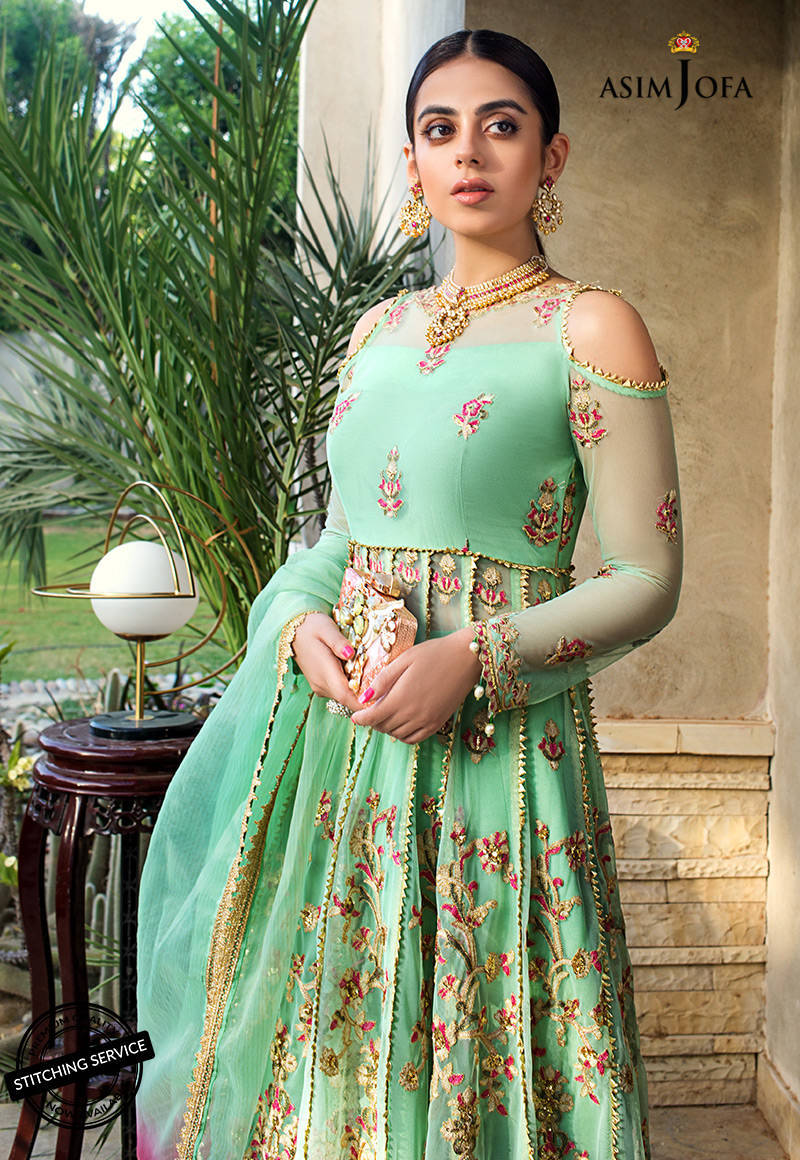 AJLE-14 EMBROIDERED SILK 3 PCS