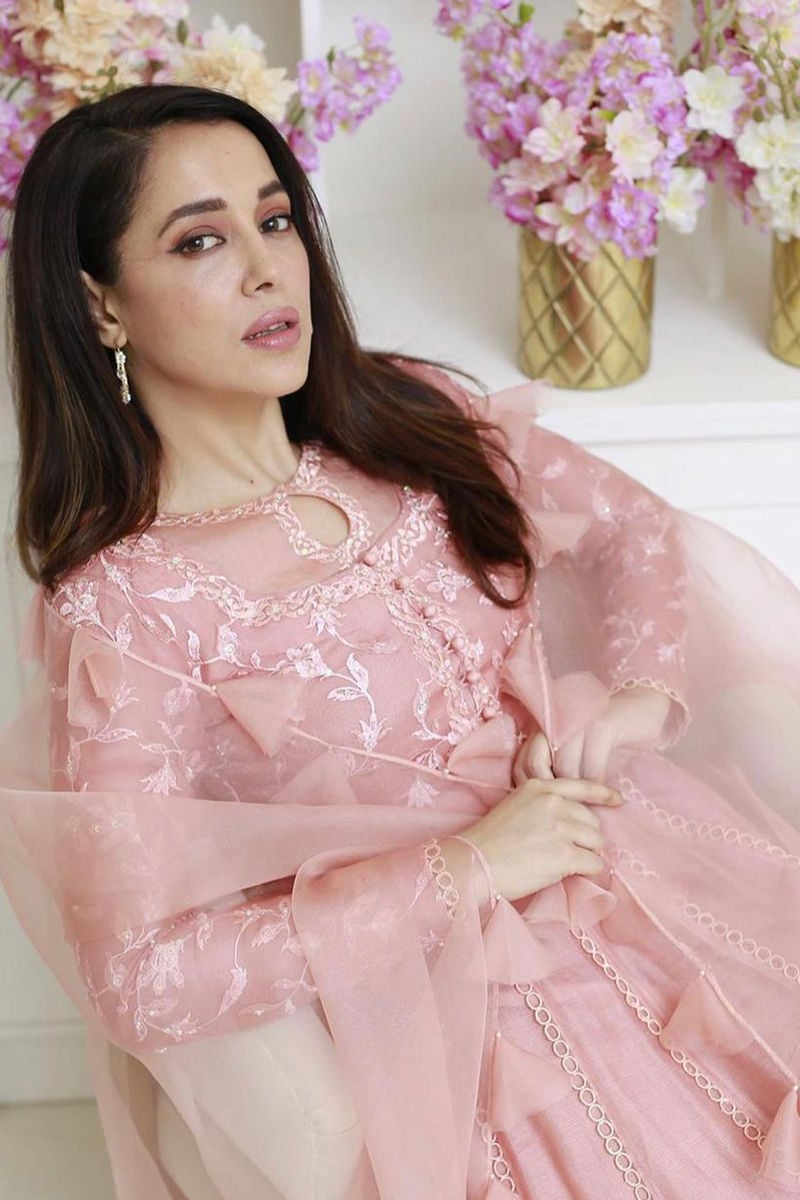 Dusty Pink Hint Kalidaar and Dupatta With Pants