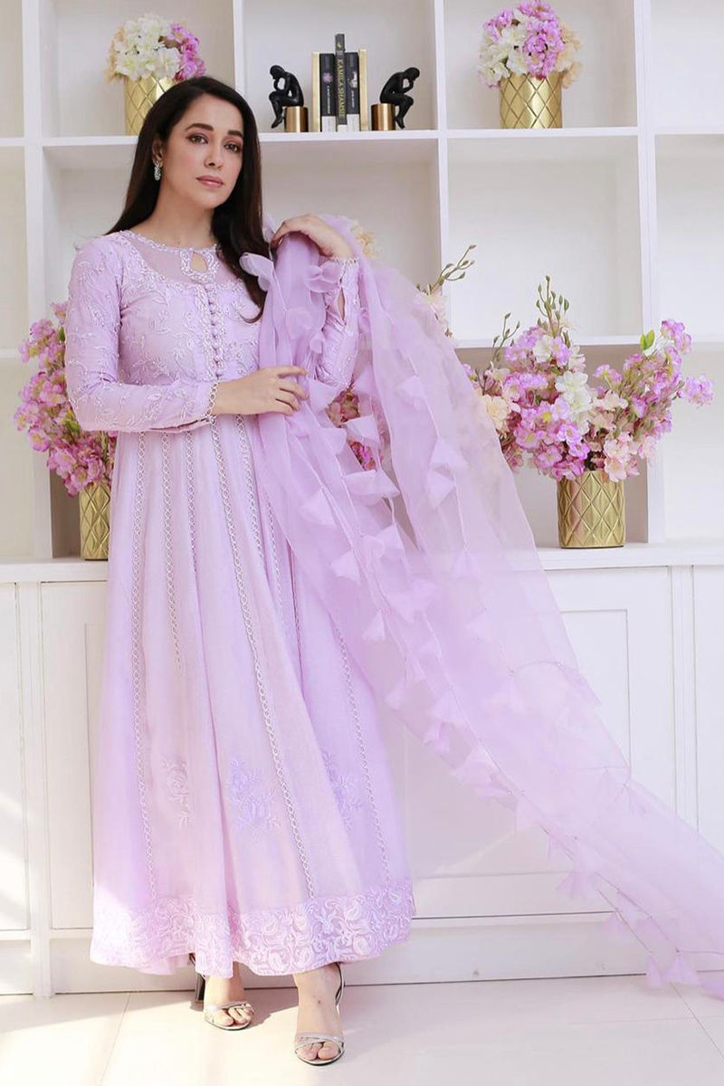 Lavender Myth Kalidaar and Dupatta With Pants