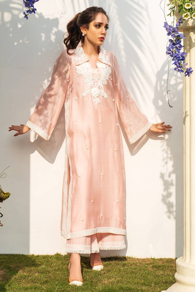 Pink and white lace
