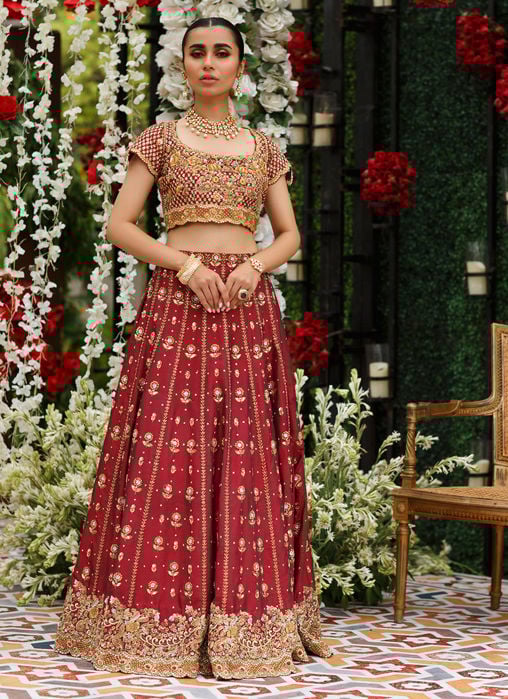 Imaan Mehndi Rust Kalidaar Bridal