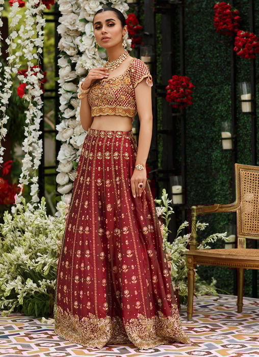 Imaan Mehndi Rust Kalidaar Bridal