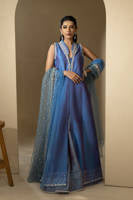 Silver Ice Gown With Lehnga