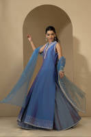 Silver Ice Gown With Lehnga