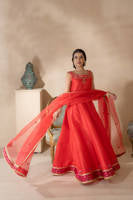 Coral Rose With Pants and Dupatta