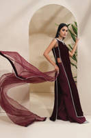 Sleek N Silver Velvet With Wide Legged Pants With Pockets