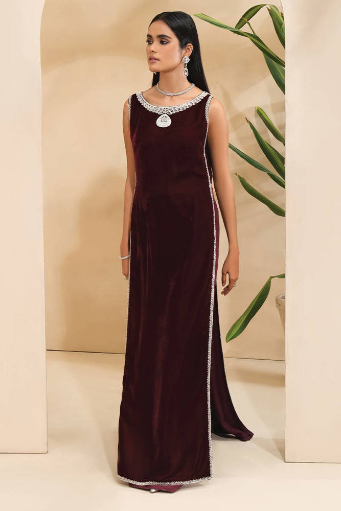 Sleek N Silver Velvet With Wide Legged Pants With Pockets