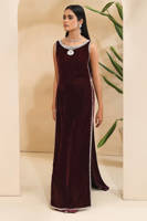 Sleek N Silver Velvet With Wide Legged Pants With Pockets