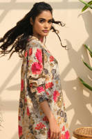 Red Floral Print Khadar