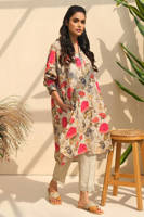 Red Floral Print Khadar