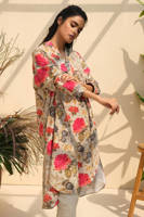 Red Floral Print Khadar