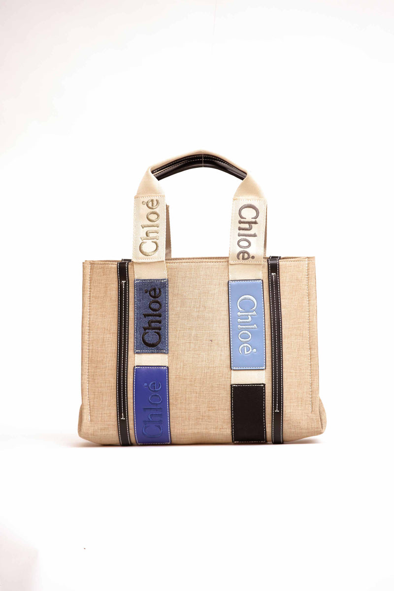 Beige & Black Tote Bag-441012103