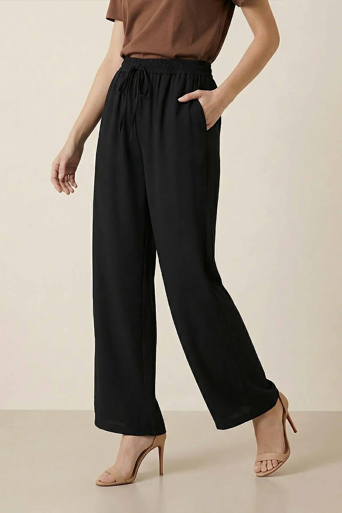 Black Women Pants-447980103