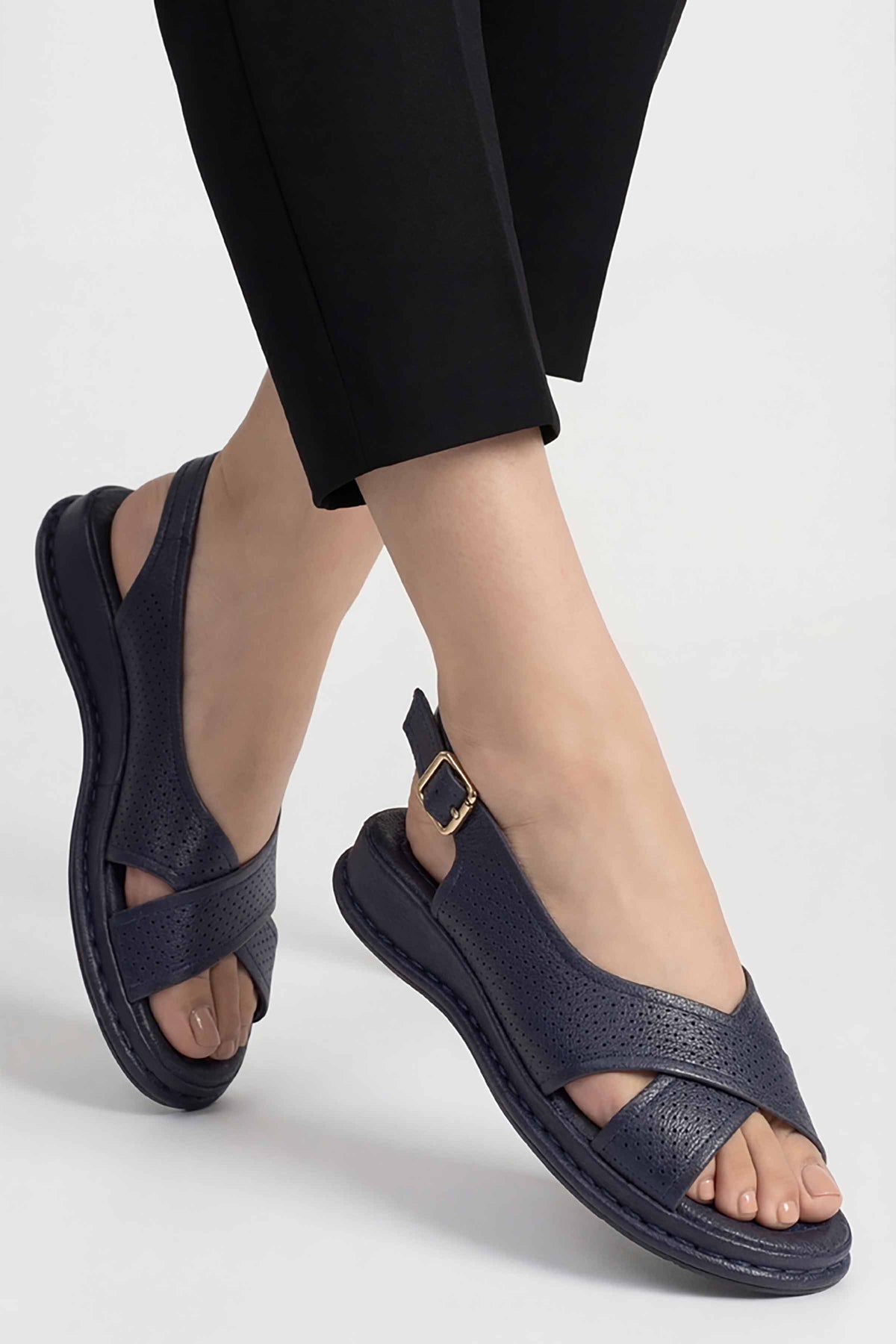 Navy Sandals-449262921
