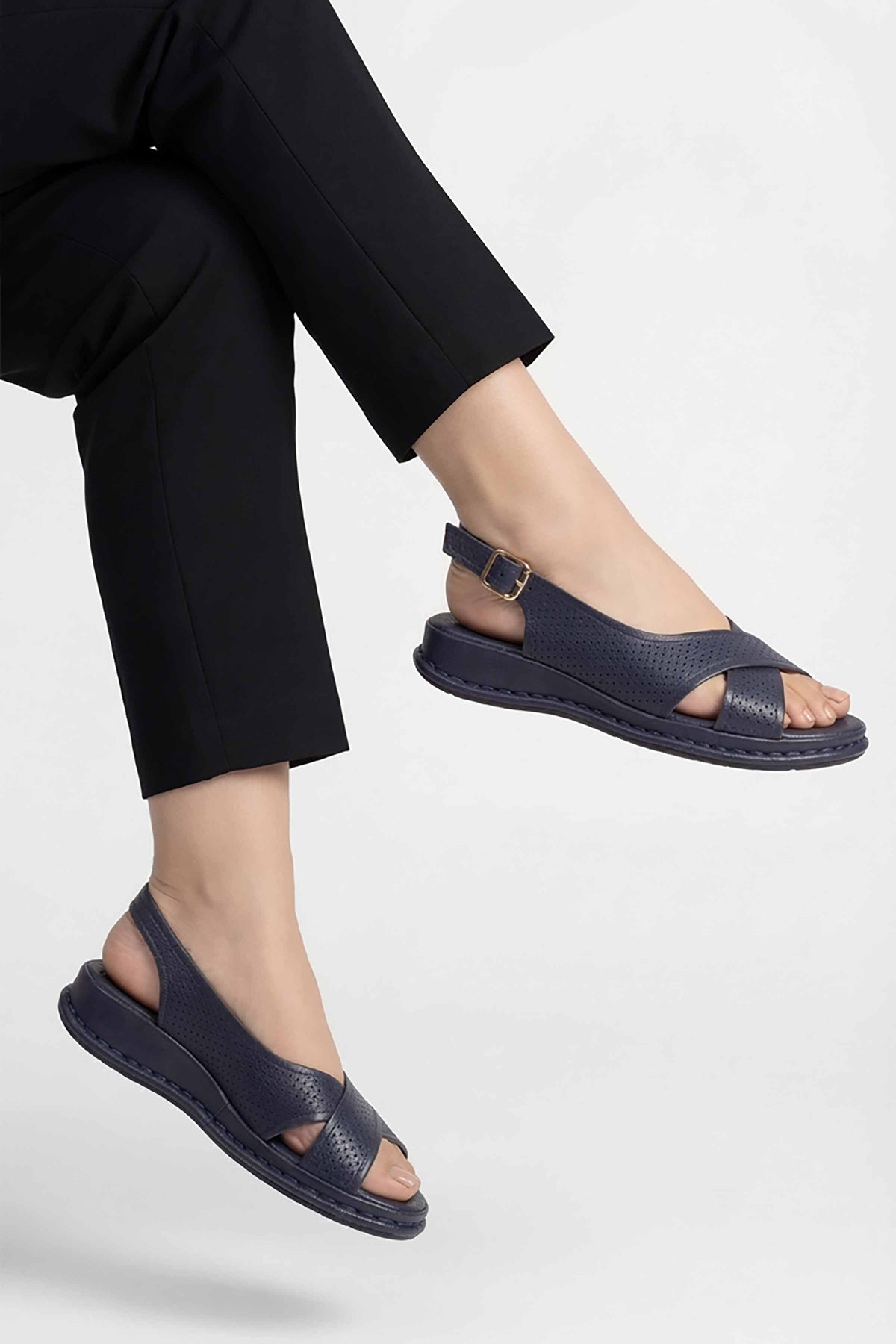 Navy Sandals-449262921