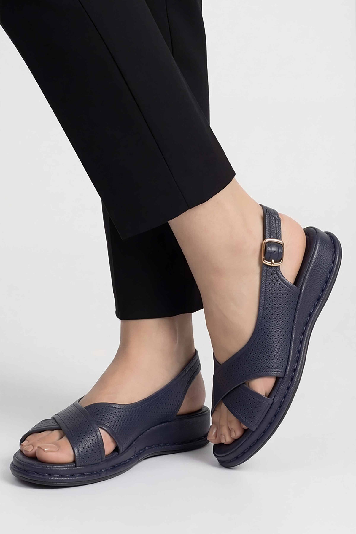 Navy Sandals-449262921