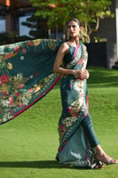 Deep Teal Saree with Timeless Appeal | Ansab Jahangir