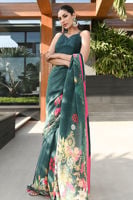 Deep Teal Saree with Timeless Appeal | Ansab Jahangir