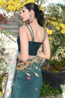Deep Teal Saree with Timeless Appeal | Ansab Jahangir
