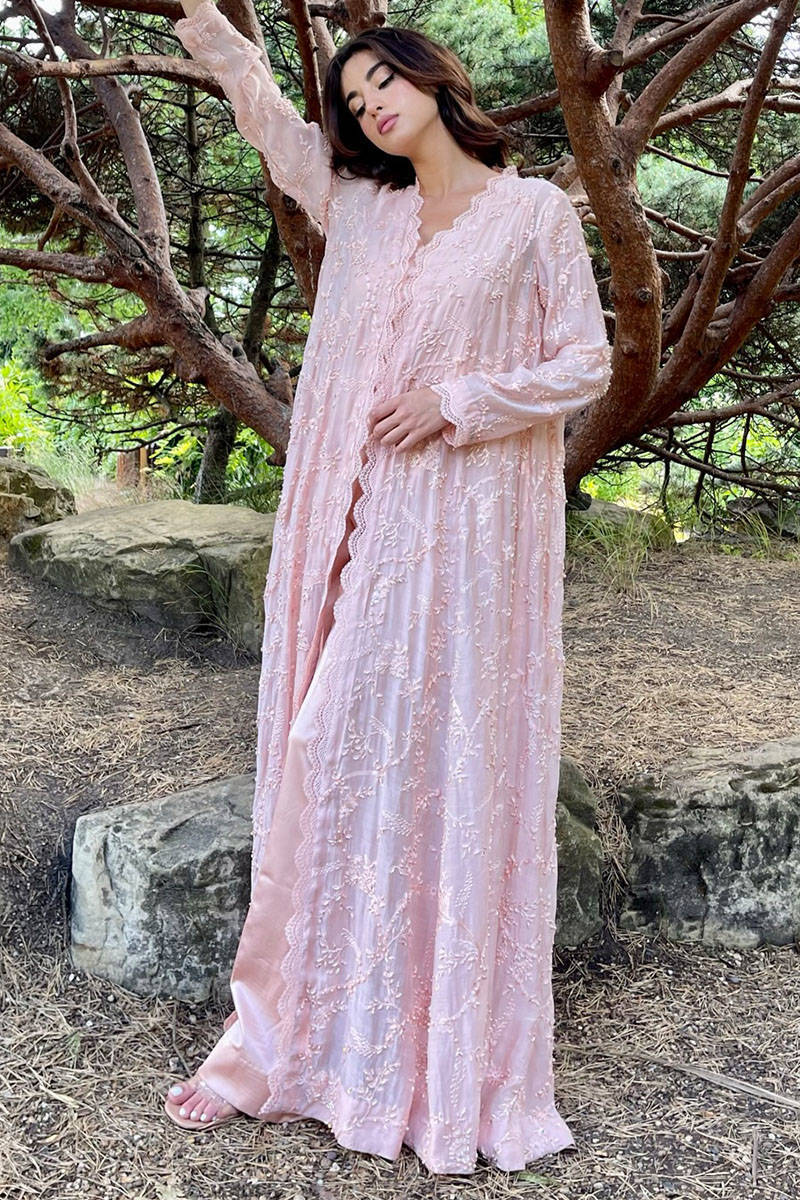 Pearl Encrusted Jacket Pink