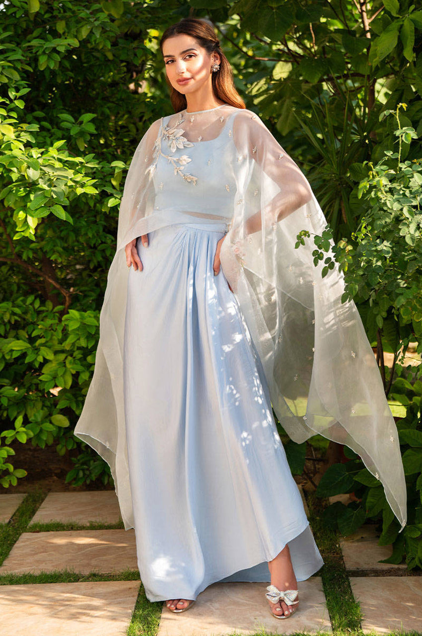 Ice Blue Cape - Cape, Blouse & Sarong