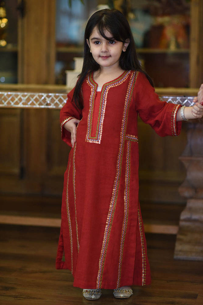 Red Tribal Spring with Pants-Kid