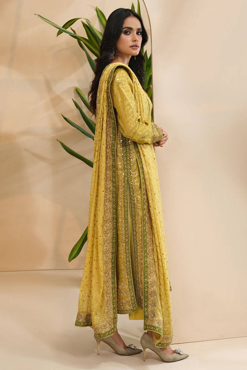Mehndi Gold With Dupatta And Pants