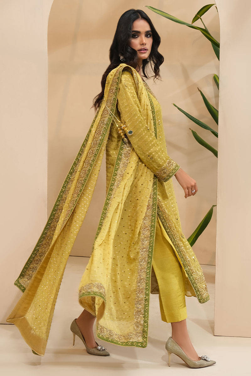 Mehndi Gold With Dupatta And Pants