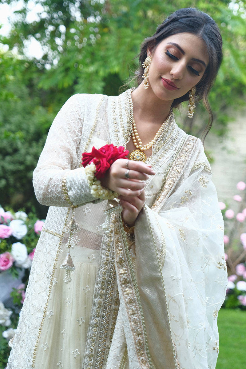 Lakhnavi Tassel Gown With Lehenga