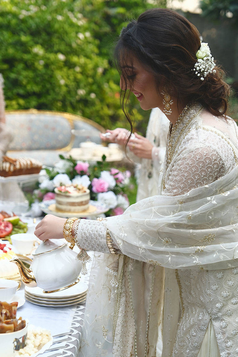 Lakhnavi Tassel Gown With Lehenga