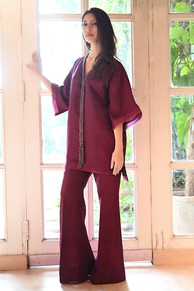 Burgundy  With Pants