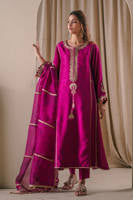 Magenta Silk with Pants