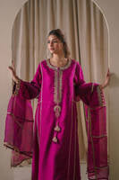 Magenta Silk with Pants