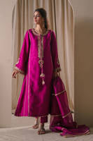Magenta Silk with Pants