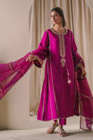 Magenta Silk with Pants