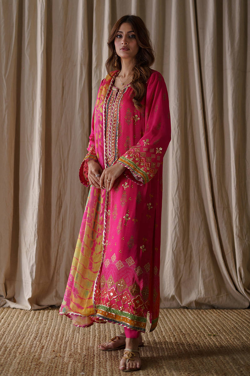 Crimson Festive With Dupatta And Pants