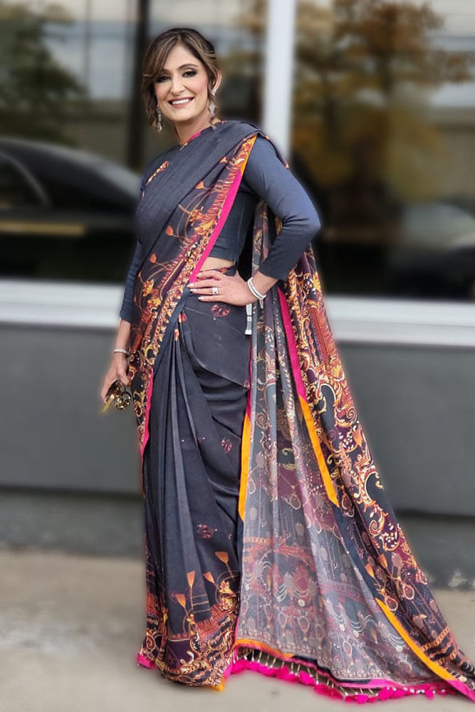Black Ink with Fine Embroidery | Ansab Jahangir