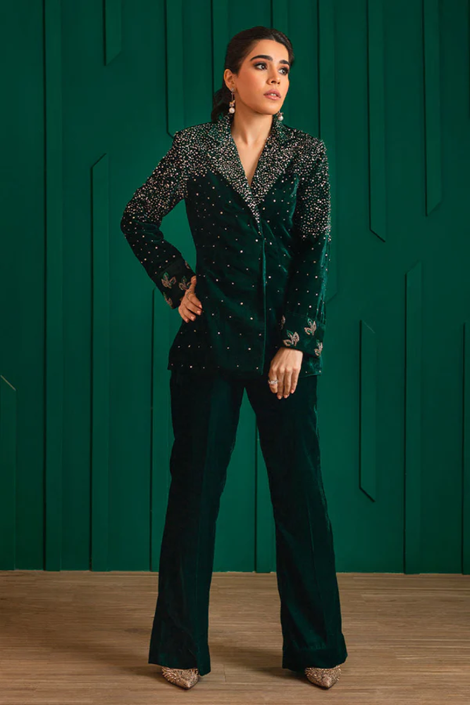 Embellished Velvet Pants (As Shown)